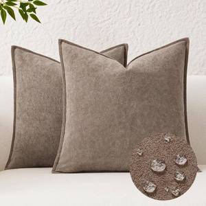 lot 2195 image: Kevin Textile Soft Waterproof Pillow Covers 24x24 Inch 2 Pack, Taupe