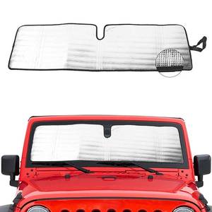 lot 2214 image: Windshield Sunshade Sun Shade Heat Shield Sun Visor Mat Compatible with Jeep Wrangler Rubicon Sahara TJ JK JKU 2 Door & 4 Door