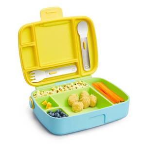 lot 2220 image: Munchkin Lunch Box for Kids, Bento Box with Stainless Steel Utensils