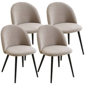lot 2222 image: Buenanir Dining Room Chair Covers Set of 4 Mid Century Modern Dining Chair Covers Curved Back Chair Cover Armless Chair Slipcovers for Kitchen,Office,Living Room, Khaki
