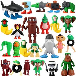 lot 2225 image: SOGLIM Italian Brainrot Toys, 24PCS Steal a Brainrot Toys, Brain Rot Toys Set, Tung Tung Tung Sahur Tralalero Tralala Meme Shark Doll Action Figures, Birthday Party Favors Deco Gifts for Kids
