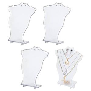 lot 2226 image: arricraft 4 Pcs Jewelry Necklace Displays, Clear Bust Display Stand Plastic Jewelry Display Holder for Jewelry Display (Hight 4.72)