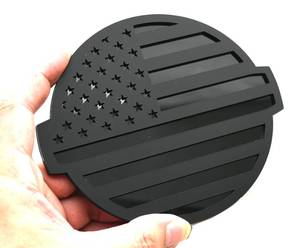 lot 2233 image: 1pc New Custom Tailgate Emblem Badge USA Decal Compatible with Nissan Titan 16-24 American Flag (Black)