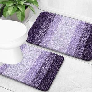 lot 2249 image: OLANLY Micorfiber Bathroom Rug Set 2 Piece, Absorbent Bath Mats, Violet
