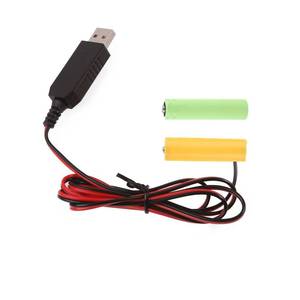 lot 2278 image: WOEIFGV USB to 3V Power Supply Battery Adapter Cable Replace 2X 1.5V LR6 AA Batteries