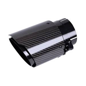 lot 9185 image: Carbon Fiber Exhaust Tip 2.5 Inlet to 4Outlet, Universal Tailpipe 2.5 Inch Exhaust Muffler Tip (Gloss)