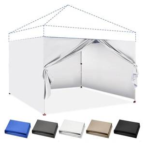 lot 9194 image: CROWN SHADES 10x10 Canopy Sidewalls for Pop-Up Shelter, White (Only 4pcs)