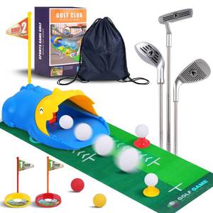 lot 9200 image: PINKPEACH Toddler Golf Set with Bag, 3-8 Kids Set with Automatic Ball Return, Mat, LED Light Up Night Golf Balls, 3 Clubs & Tees, Indoor & Outdoor Sports Game Toys for 3 Boys & Girls