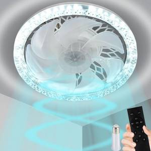 lot 9202 image: Light Socket Fan with Remote 12, Screw in Socket Fan Light with Dimmable Brightness and Color Temp, Socket Modern Flush Mount Low Profile Ceiling Fan for Bedroom, Small Living Room, Kitchen