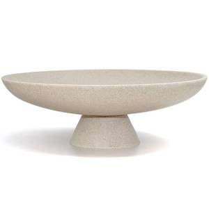 lot 13032 image: Lin Chuan Large Decorative Pedestal Bowl, Beige Resin