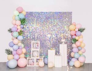 lot 13033 image: Kate Silver Iridescent Sequin Wall Backdrop 12pc