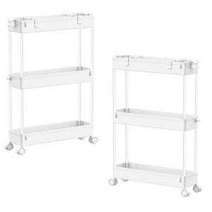 lot 13043 image: Spacelead 2-Pack 3-Tier Slim Rolling Storage Cart