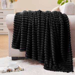 lot 13058 image: BEDELITE Ribbed Jacquard Fleece Throw Blanket 50x60