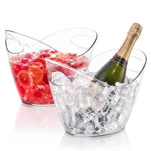 lot 13059 image: USUIT Ice Bucket Wine Bucket, 2 Pack, 4-Liter Clear