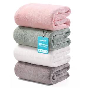 lot 13933 image: JOYMOOP Microfiber Bath Towels 30 x 60 4-Pack