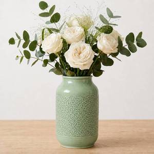 lot 13944 image: Wancetang Ceramic Flower Vase 9 Inch Green
