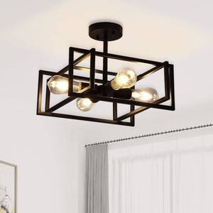 lot 13948 image: Minyuco 4-Light Industrial Flush Mount Ceiling Fixture