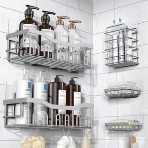 lot 13955 image: EUDELE Shower Caddy 5-Pack Stainless Steel