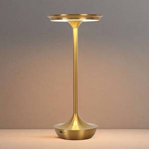 lot 13965 image: EJQ Rechargeable Cordless LED Table Lamp, 6000mAh, Gold