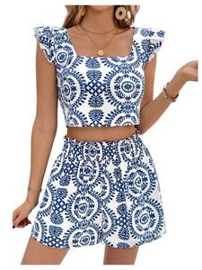 lot 14018 image: SweatyRocks Womens 2-Piece Boho Ruffle Sleeve Set