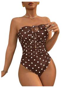 lot 14029 image: Milumia Womens Striped Strapless One-Piece Swimsuit Sz. L