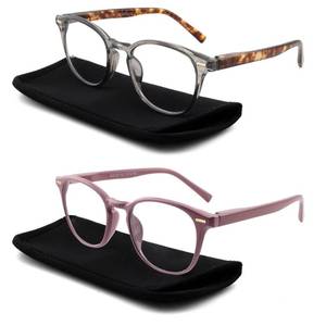 lot 14036 image: FEIVSN 2 Pack Retro Round Reading Glasses 1.75