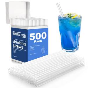 lot 14439 image: Minimal Store Clear Plastic Straws 500 PC 10.23