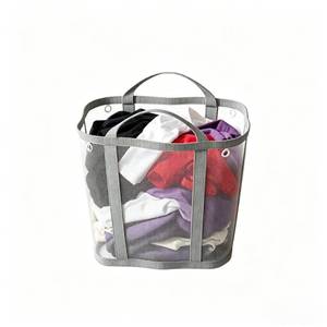 lot 14471 image: HstBnw Wall-Mounted Collapsible Laundry Hamper, Grey Small