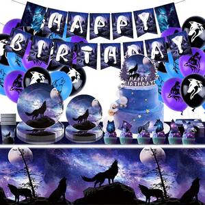lot 14496 image: Bolsome Wolf Party Supplies Set Serves 10 Guests