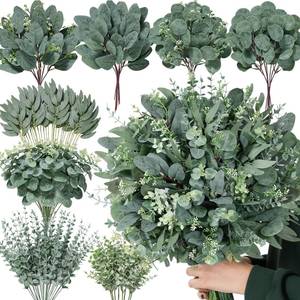 lot 17000 image: Serwalin 130pc Mixed Eucalyptus Stems Bulk Faux Greenery