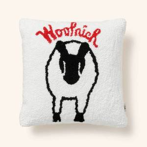 lot 17011 image: Woolrich Square Toss Pillow 14x14 Textured Sheep Cream