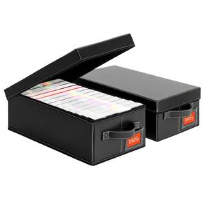lot 17024 image: yoyobubu VHS Storage Box Set 2-Pack Faux Leather