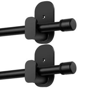 lot 17913 image: HOTOZON Curtain Rod No Drill 32-86 Inch 2 Pack Black