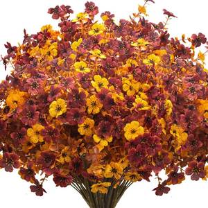 lot 17919 image: Grunyia 16 Bundles Artificial Fall Mums with Eucalyptus