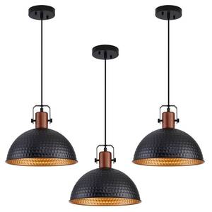 lot 17920 image: ALAISLYC 12 Inch Black Pendant Lights 3-Pack  Retail $109.99