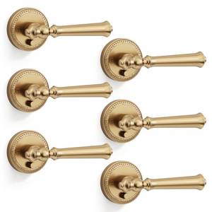 lot 17923 image: Amerdeco Champagne Bronze Privacy Door Handles 6-Pack  Retail $159.99