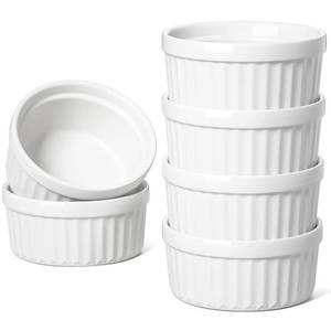 lot 17929 image: Le Tauci Ramekins 4 oz Oven Safe Set of 6 White