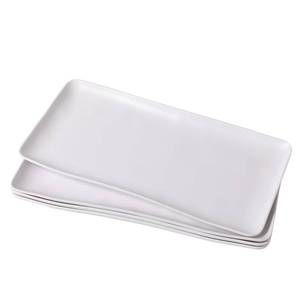 lot 17932 image: Zarocrus White Melamine Rectangular Serving Platter Set of 4