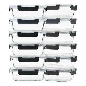 lot 17942 image: GULFLIN 12 Pack Glass Meal Prep Containers with Lids