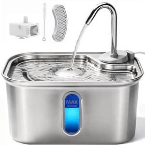 lot 17969 image: Petlipo Stainless Steel Cat Water Fountain 2.5L