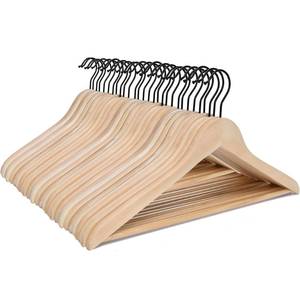 lot 17974 image: JS Hanger Wooden Coat Hangers, 30 Pack