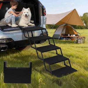 lot 17980 image: Lesguyor Dog Steps for Car, Truck, SUV - 5 Step Foldable Ramp