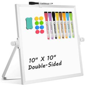 lot 17981 image: AMUSIGHT Double-Sided Magnetic Whiteboard with Stand