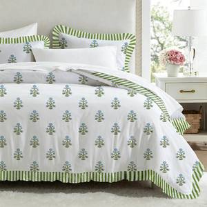 lot 17989 image: Queen 8-Piece Comforter Set, Green Floral