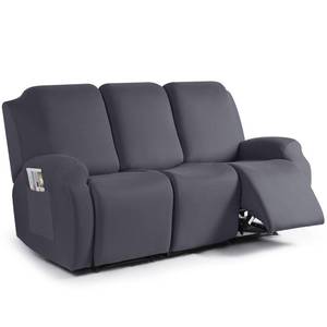 lot 18097 image: TAOCOCO 3-Seat Recliner Sofa Slipcover, Dark Gray