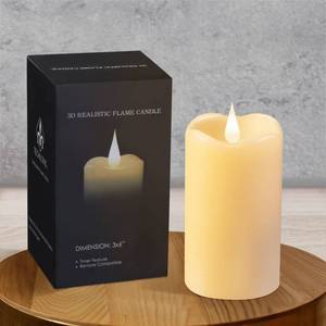 lot 18099 image: TECHLONG Flameless LED Candle 3D Flame 3 x 6