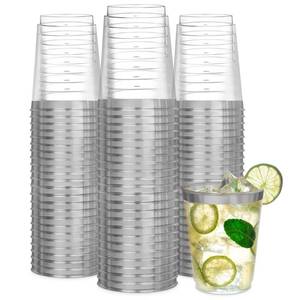 lot 18111 image: R-Kay Silver Plastic Cups 10 Oz 100-Pack