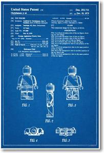lot 18113 image: Lego Minifigure Patent Blueprint 12x18 Poster