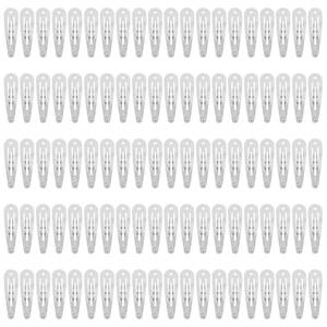lot 18162 image: Lawie Metal Snap Hair Clips 100-Piece 2 Inch Silver