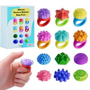 lot 18246 image: Spkwis Sensory Spinner Ring Toys, 6-Piece Set